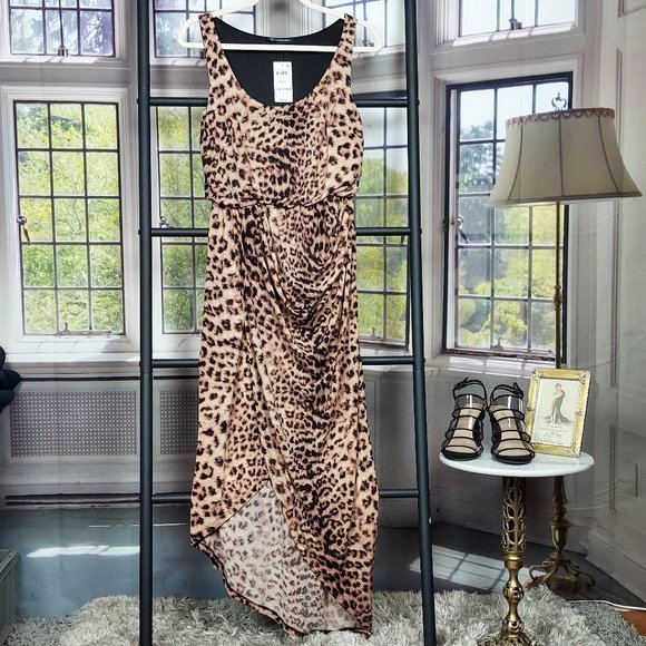 NWT INC INTERNATIONAL CONCEPTS HERITAGE MAXIS SOFT CHEETAH PRINT WRAP DRESS (S) - Picture 1 of 11